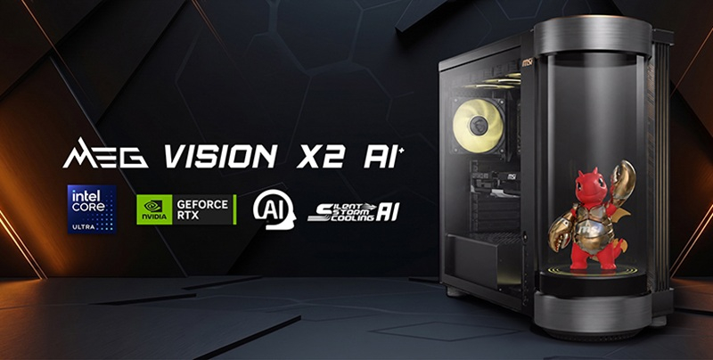 MSI przedstawiła system gamingowy MEG Vision X2 AI+ z holograficznym ekranem i wbudowanym asystentem AI