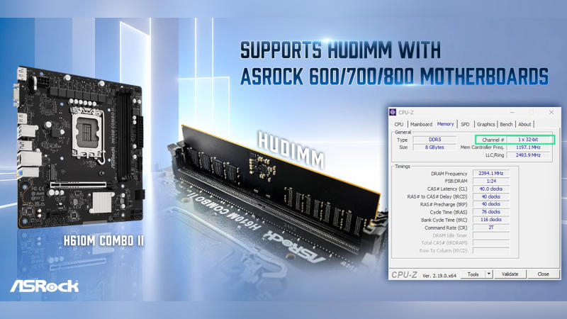 ASRock i TeamGroup stworzyli budżetowy typ modułów DDR5 o nazwie HUDIMM dla ekonomicznych komputerów