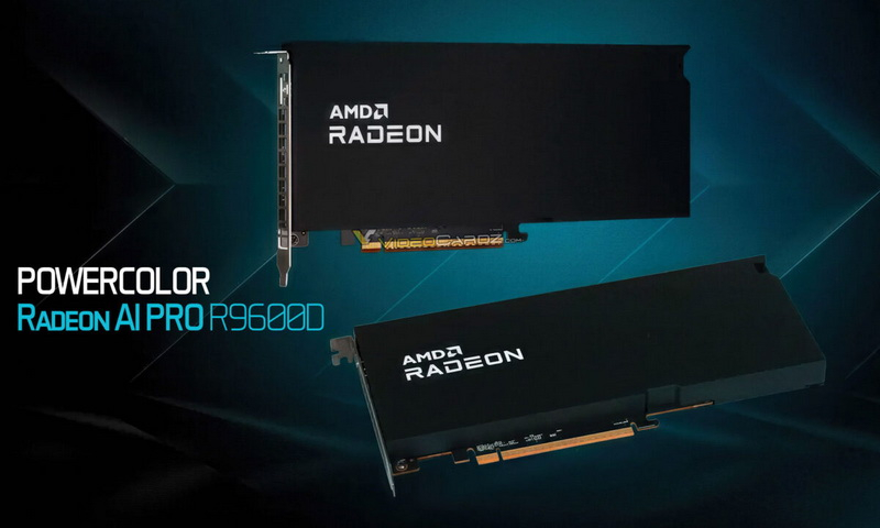 PowerColor przedstawiła kompaktową profesjonalną kartę graficzną Radeon AI PRO R9600D z układem zasilania 12 V‑2×6