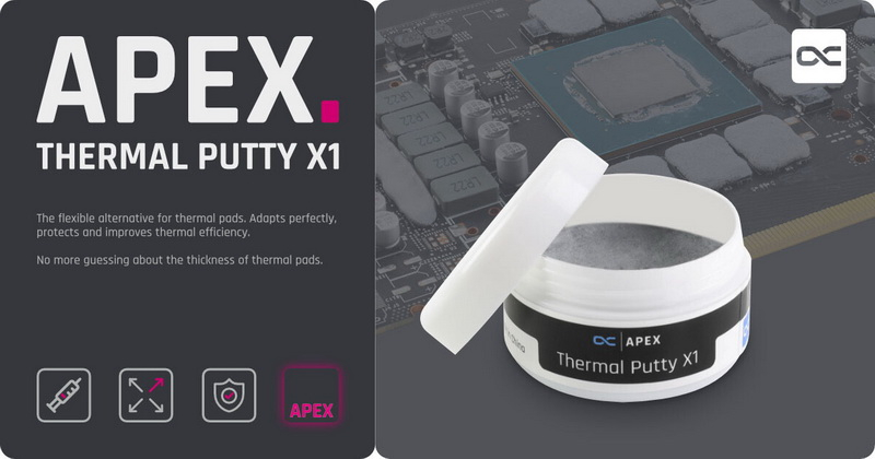 Alphacool uruchomiła nową płynną uszczelkę termiczną – Apex Thermal Putty X1
