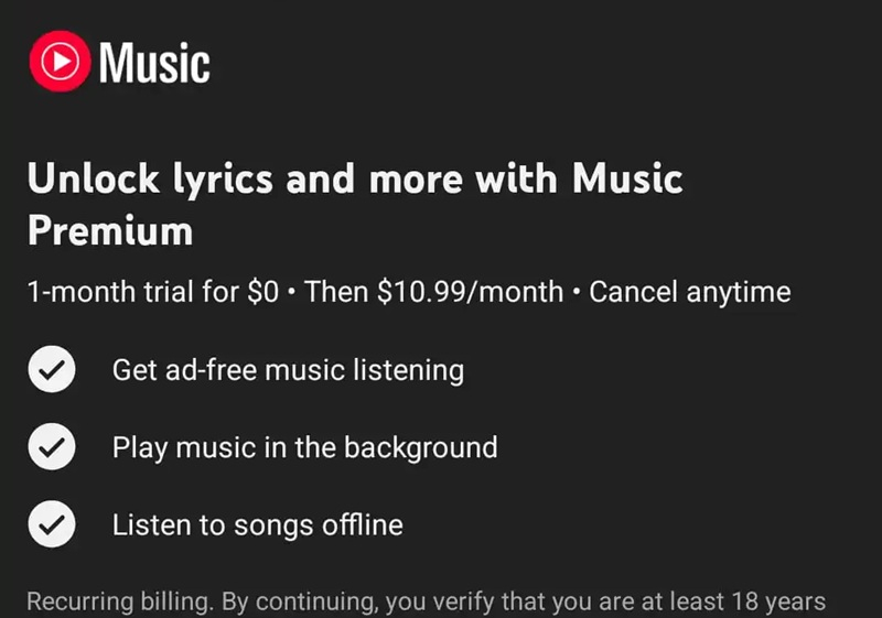 Google ukrył teksty piosenek w YouTube Music dla użytkowników darmowych.