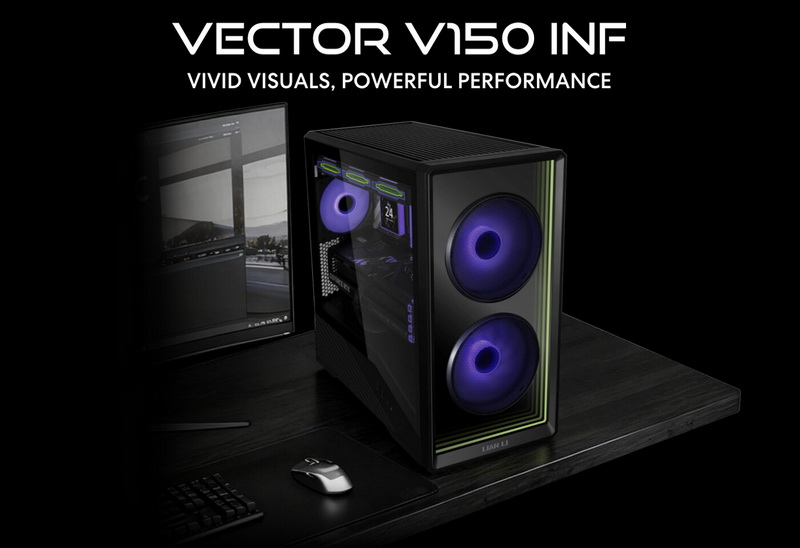 Lian Li przedstawiła nowy kompaktowy case Vector V150 INF z „strumieniowym lustrem”.