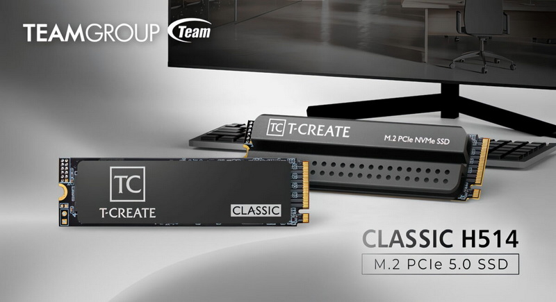 TeamGroup wypuściła SSD T‑Create Classic H514 PCIe 5.0, przeznaczonego do lokalnych obciążeń AI: pojemność do 4 TB i prędkość odczytu do 14 200 MB/s
